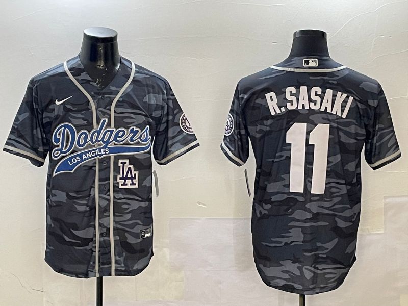 Men Los Angeles Dodgers 11 R.Sasaki Camo Joint Name 2025 Nike MLB Jersey style 6